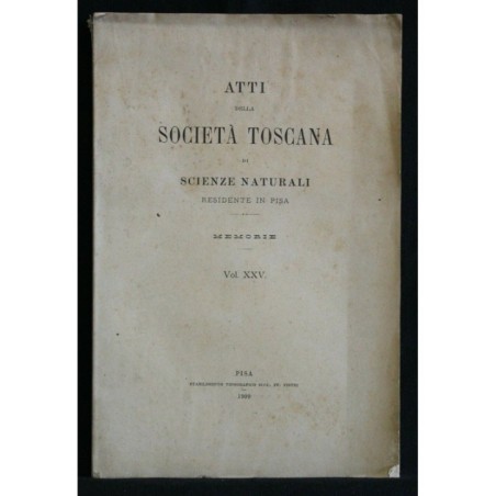 ATTI DELLA SOCIETA' TOSCANA DI SCIENZE NATURALI