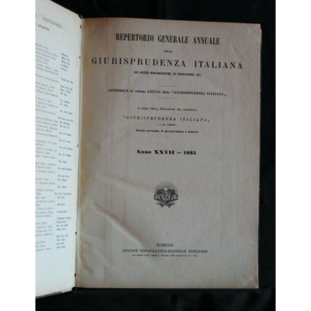 GIURISPRUDENZA ITALIANA APPENDICE AL VOL. LXXVII 1925