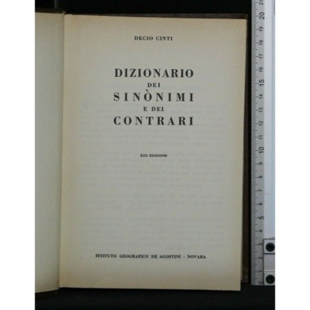 DIZIONARIO DEI SINONIMI E DEI CONTRARI
