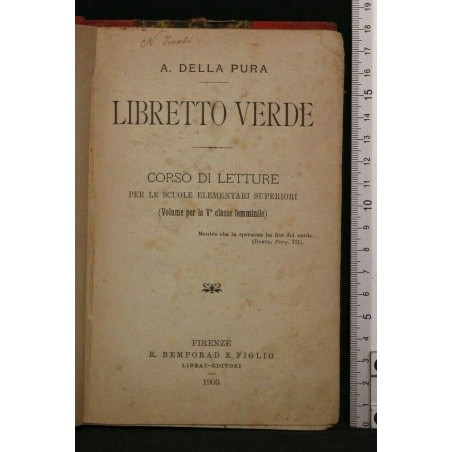 LIBRETTO VERDE CORSO DI LETTURE PER LE SCUOLE ELEMENTARI