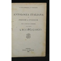 ANTOLOGIA ITALIANA DI PROSE E POESIE PER IL GINNASIO INFERIORE