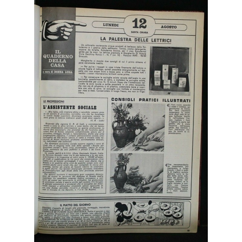 RACCOLTA DELLA RIVISTA 7 IDEE PER 7 GIORNI 1968-1969 _x000D_