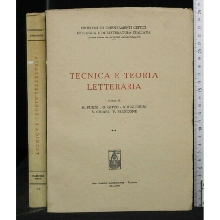 TECNICA E TEORIA LETTERARIA