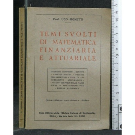 TEMI SVOLTI DI MATEMATICA FINANZIARIA E ATTUARIALE