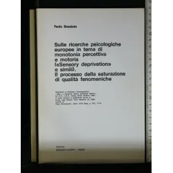 SULLE RICERCHE PSICOLOGICHE EUROPEE IN TEMA DI MONOTONIA