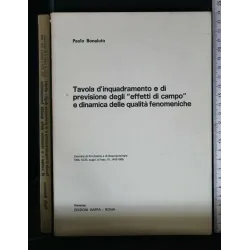 TAVOLA D'INQUADRAMENTO E DI PREVISIONE DEGLI "EFFETTI DI CAMPO"