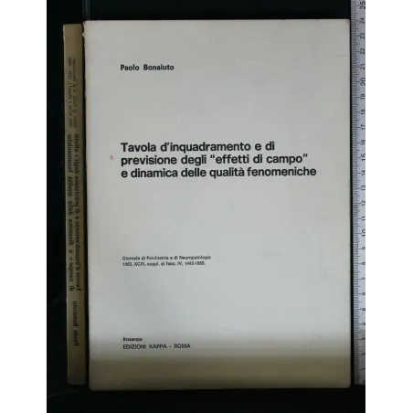 TAVOLA D'INQUADRAMENTO E DI PREVISIONE DEGLI "EFFETTI DI CAMPO"