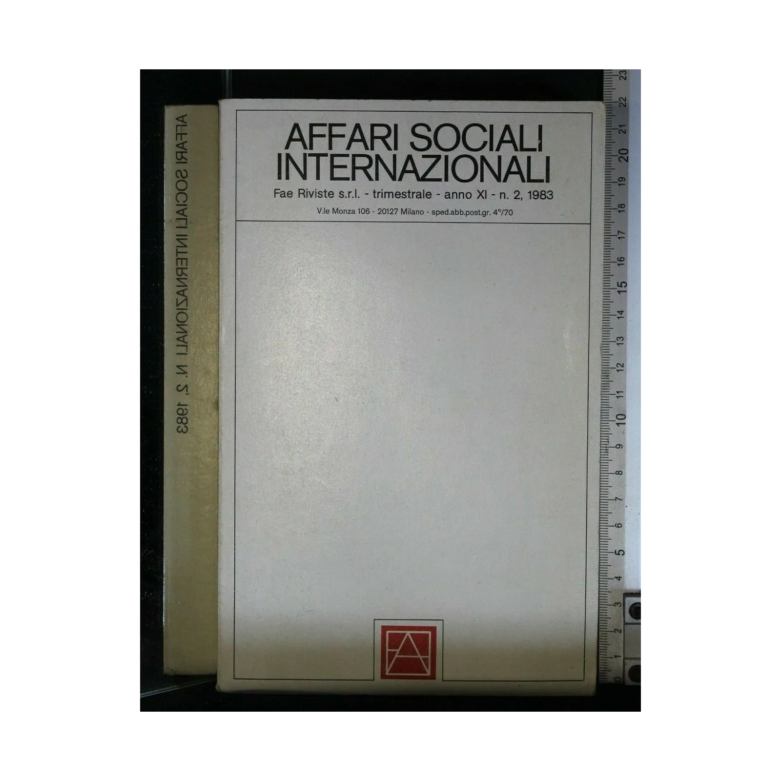 AFFARI SOCIALI INTERNAZIONALI ANNO XI VOLUME 2